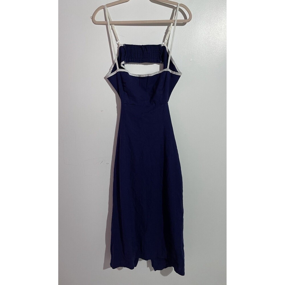 Maeve Anthropologie Dress L Dafni Cutout Linen Midi Beachy Nautical Resort - Picture 3 of 14